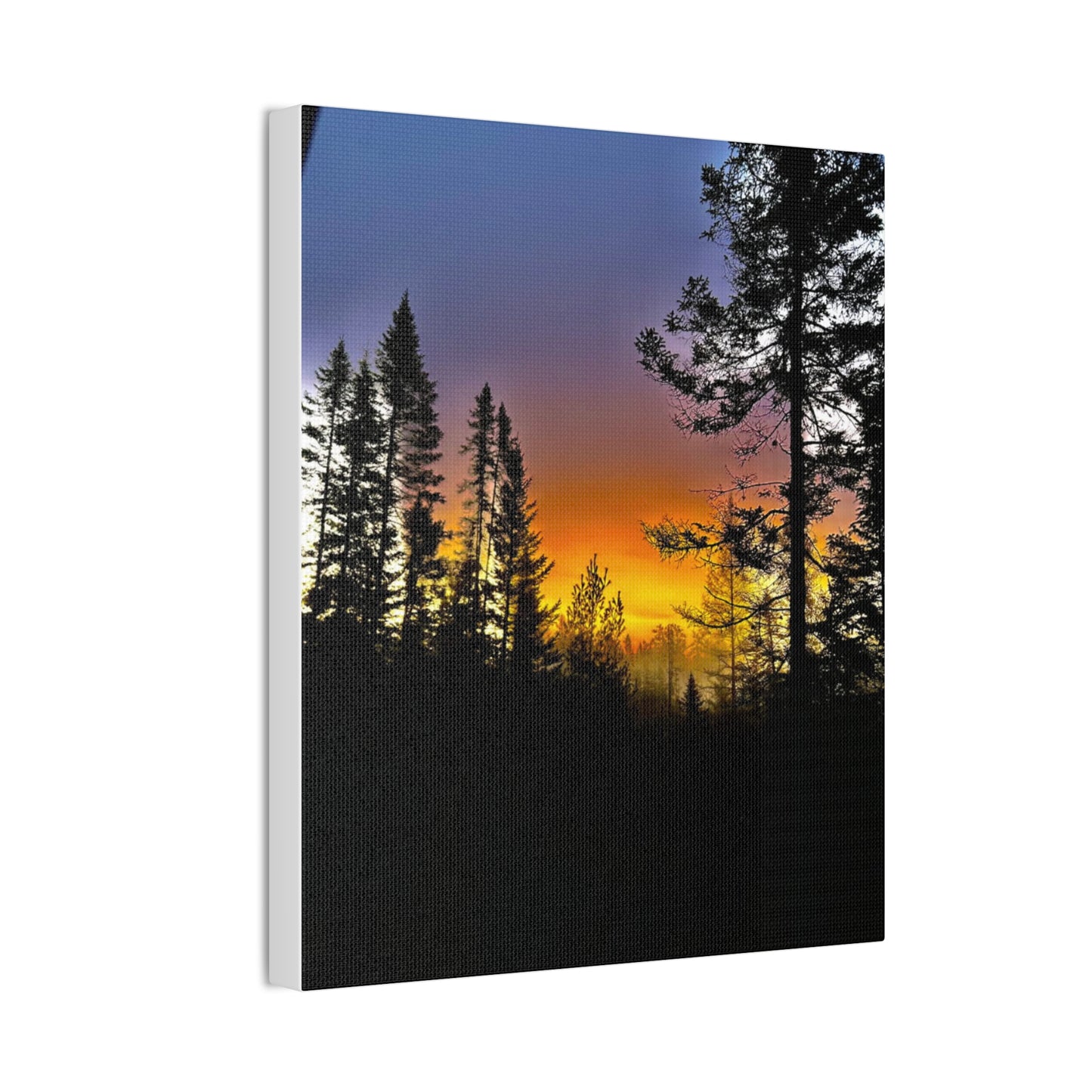 Sunset Forest Canvas Art - Stretched Wall Decor for Nature Lovers