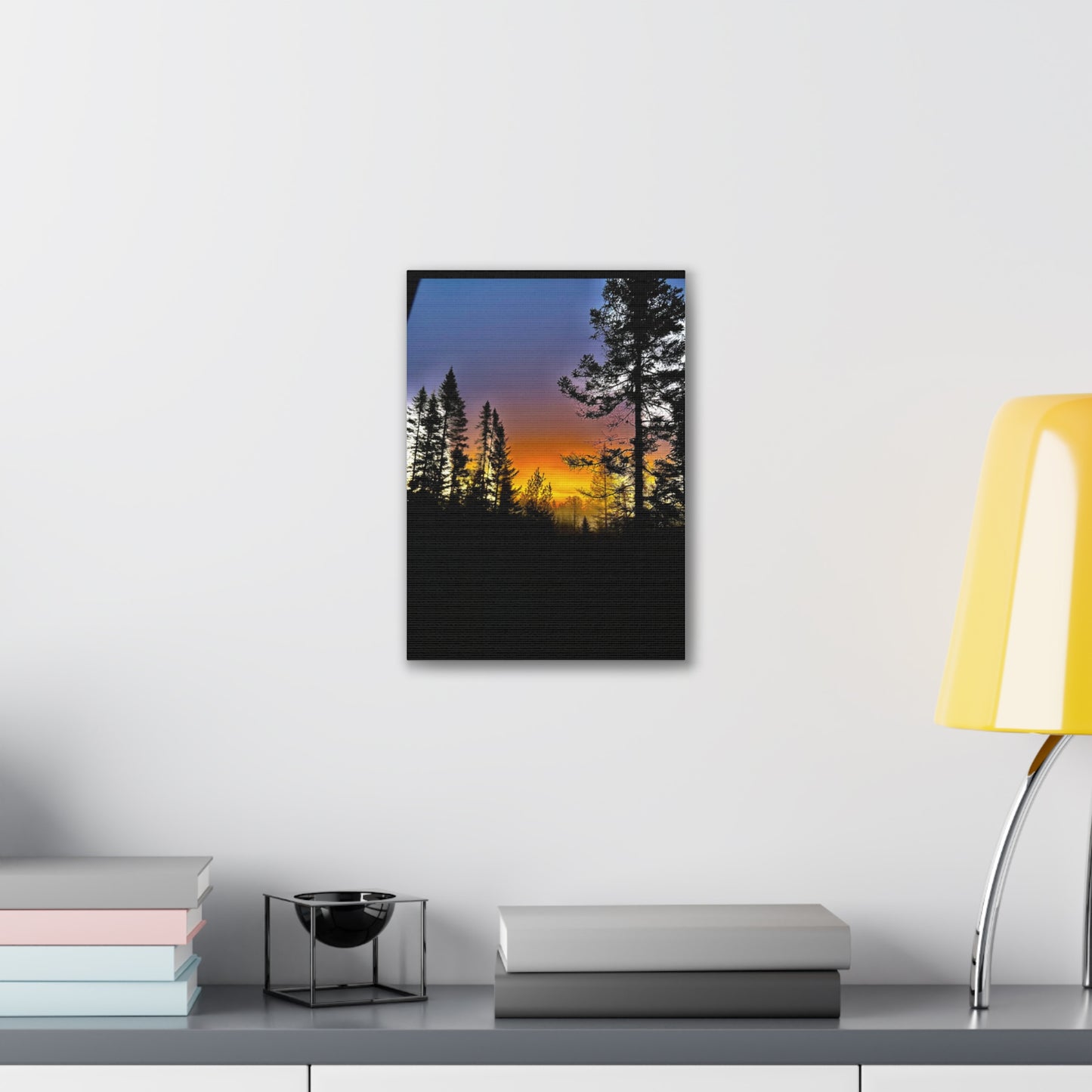 Sunset Forest Canvas Art - Stretched Wall Decor for Nature Lovers