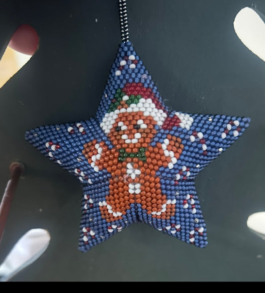 Gingerbread Bead Star Ornament
