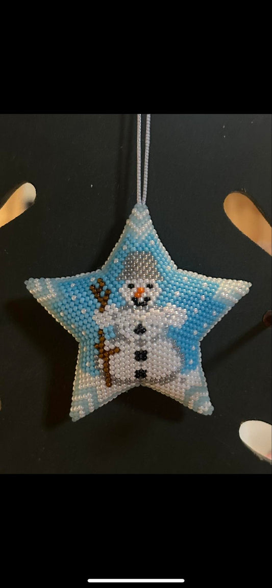 Snowman Star Ornament